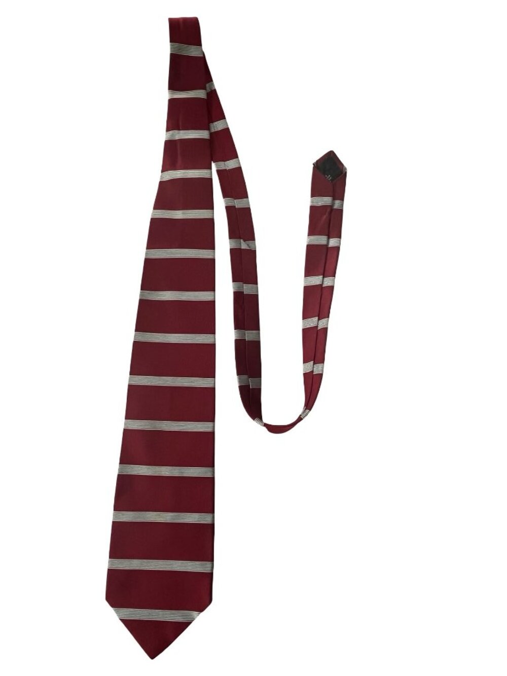 Vintage Paolo Gucci Silk Tie Red Stripe Made In Italy Hand Finished Mens Necktie